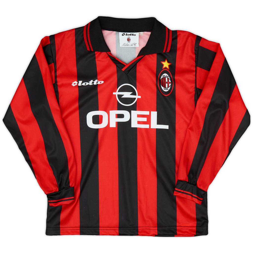 1997-98 AC Milan Home L/S Shirt - 8/10 - (XL.Boys)