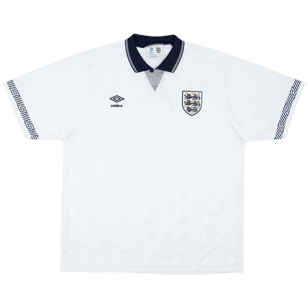 1990-92 England Home Shirt - 7/10 - (XL)