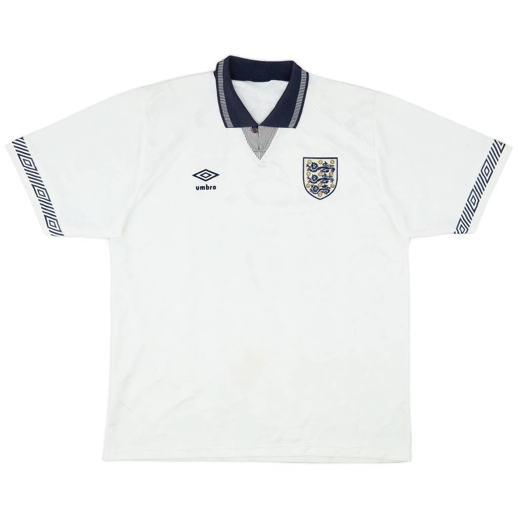 1990-92 England Home Shirt - 6/10 - (L)