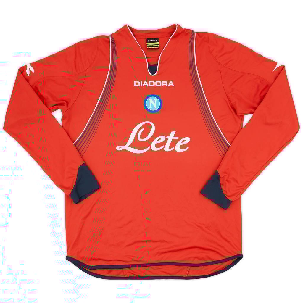 2007-08 Napoli Away L/S Shirt - 7/10 - (XL)