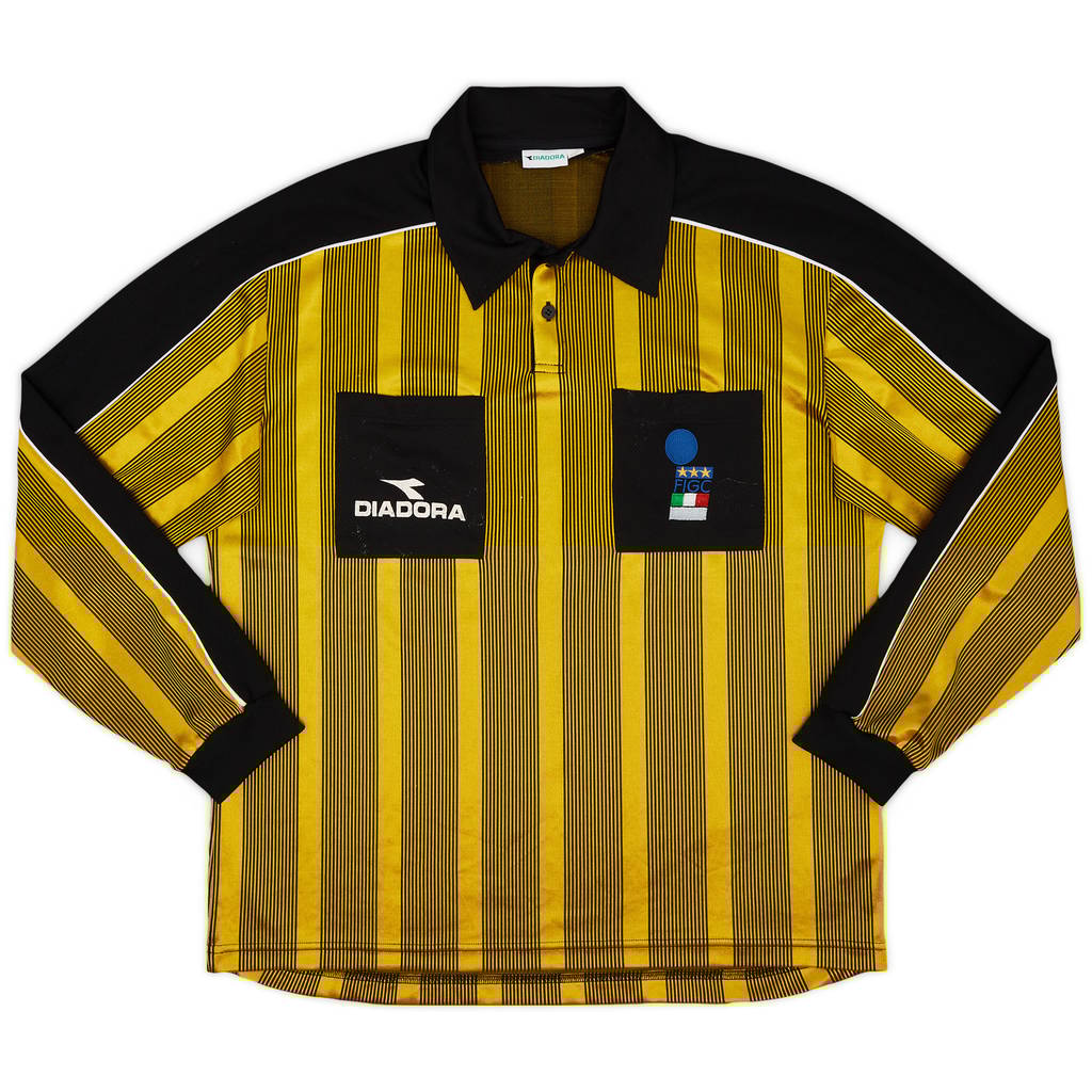 1999-00 Italy FIGC Diadora Referee L/S Shirt - 7/10 - (XXL)