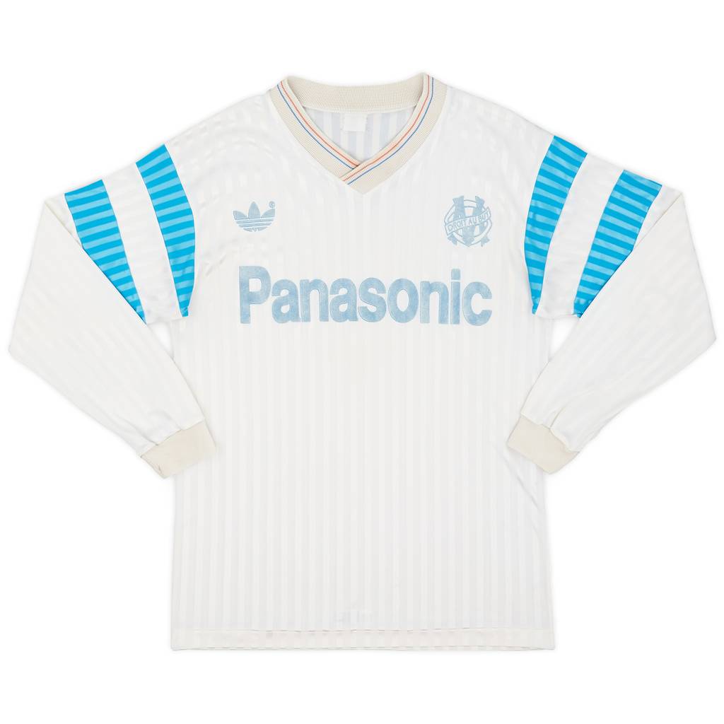 1990-91 Olympique Marseille Home L/S Shirt - 7/10 - (S)