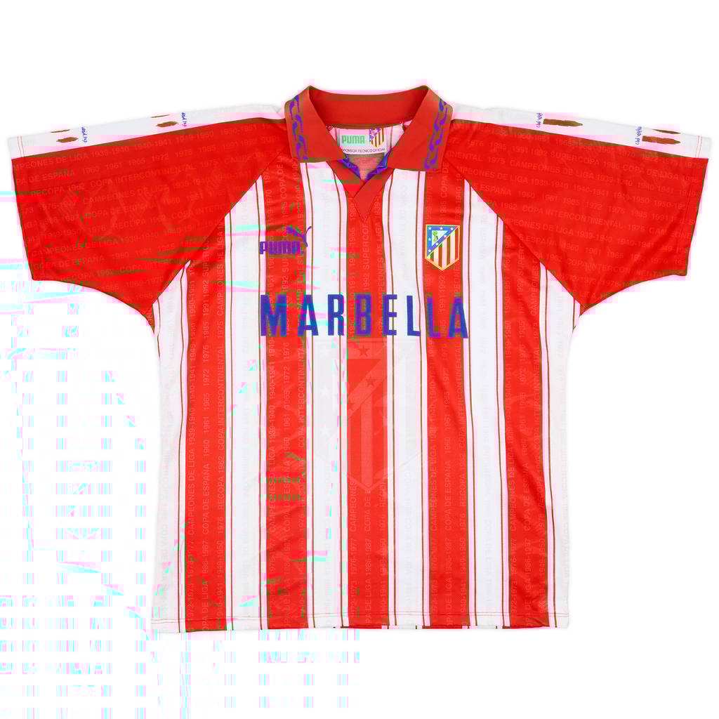 1995-96 Atletico Madrid Home Shirt - 9/10 - (XL)