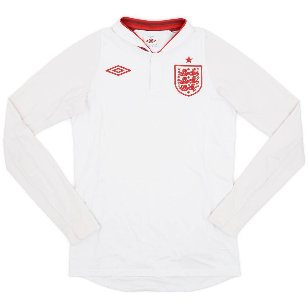 2012-13 England Home L/S Shirt - 6/10 - (XL.Boys)