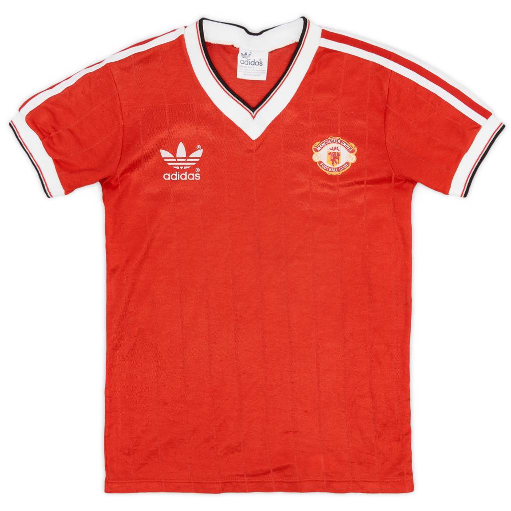 1982-84 Manchester United Home Shirt - 8/10 - (L.Boys)