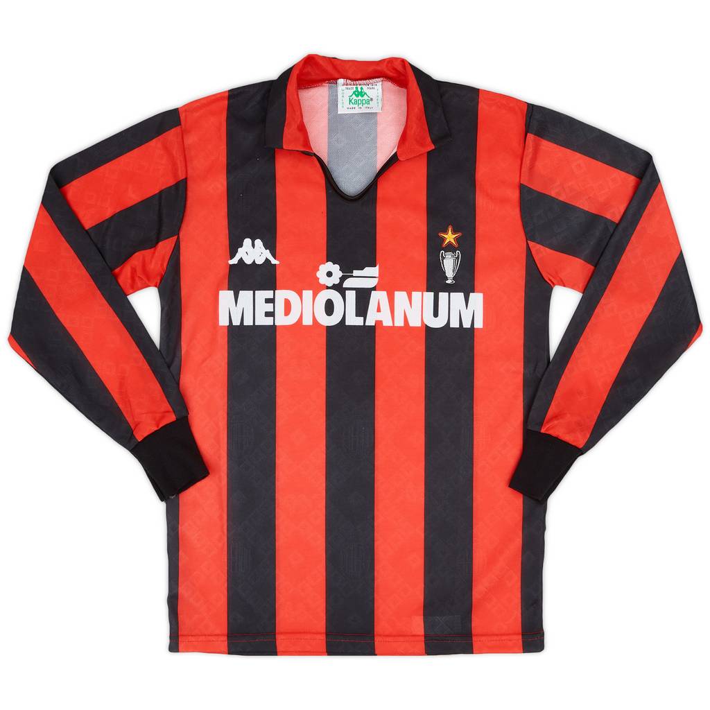 1988-89 AC Milan Home L/S Shirt - 9/10 - (S)