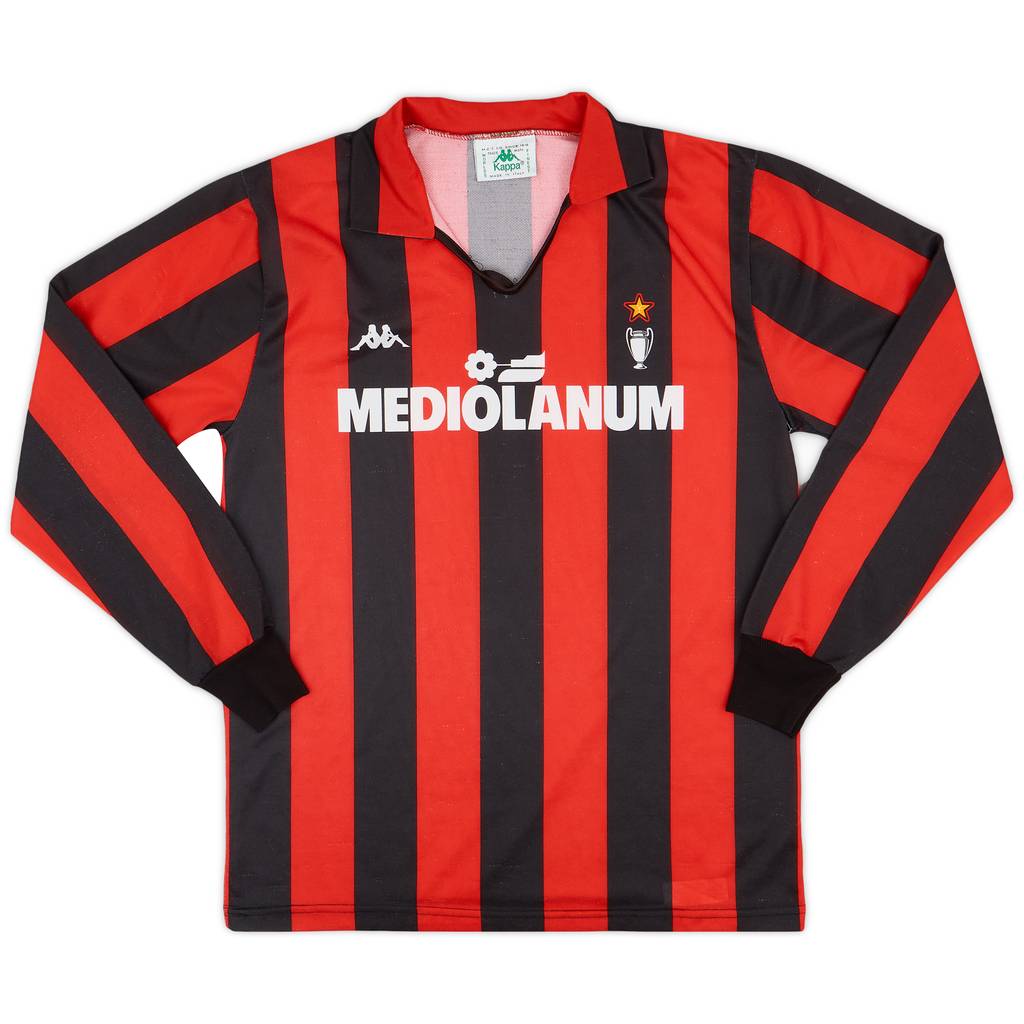 1988-89 AC Milan Home L/S Shirt - 8/10 - (L)