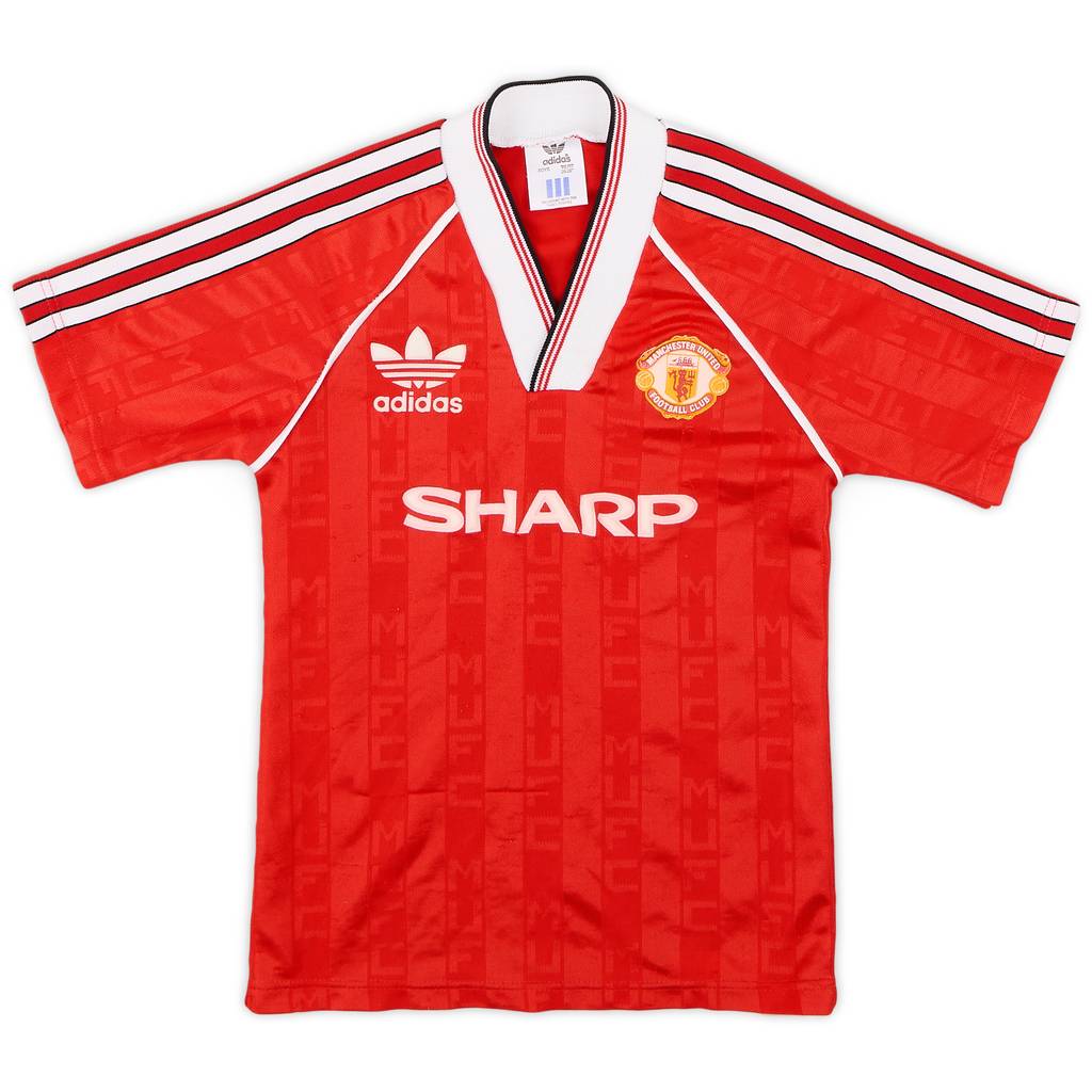 1988-90 Manchester United Home Shirt - 8/10 - (S.Boys)
