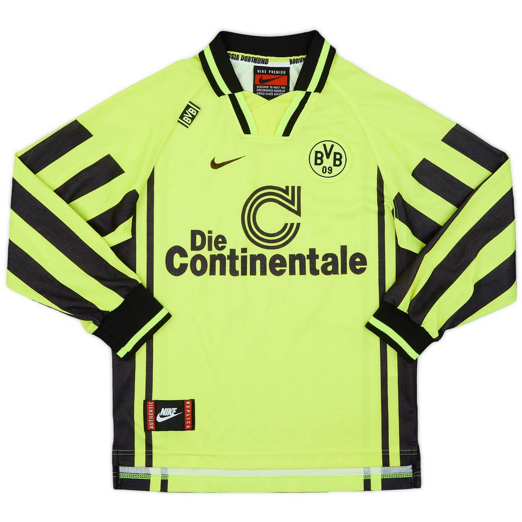 1996-97 Borussia Dortmund Home L/S Shirt - 8/10 - (M.Boys)