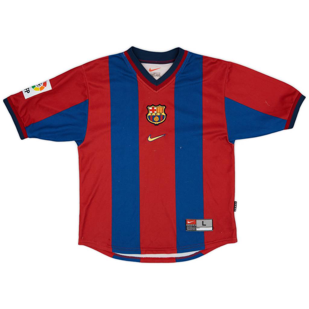 1998-00 Barcelona Home Shirt - 7/10 - (L.Boys)