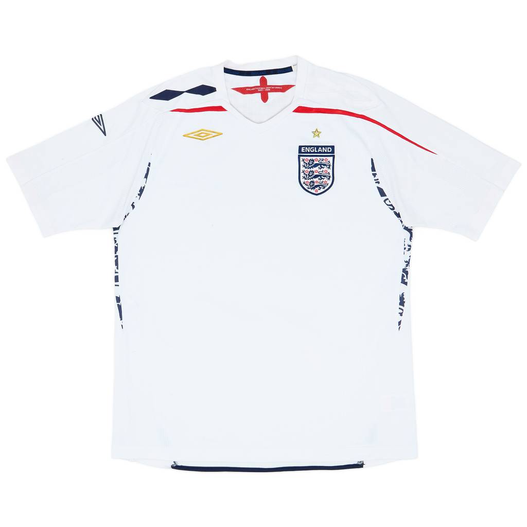 2007-09 England Home Shirt - 5/10 - (XL)