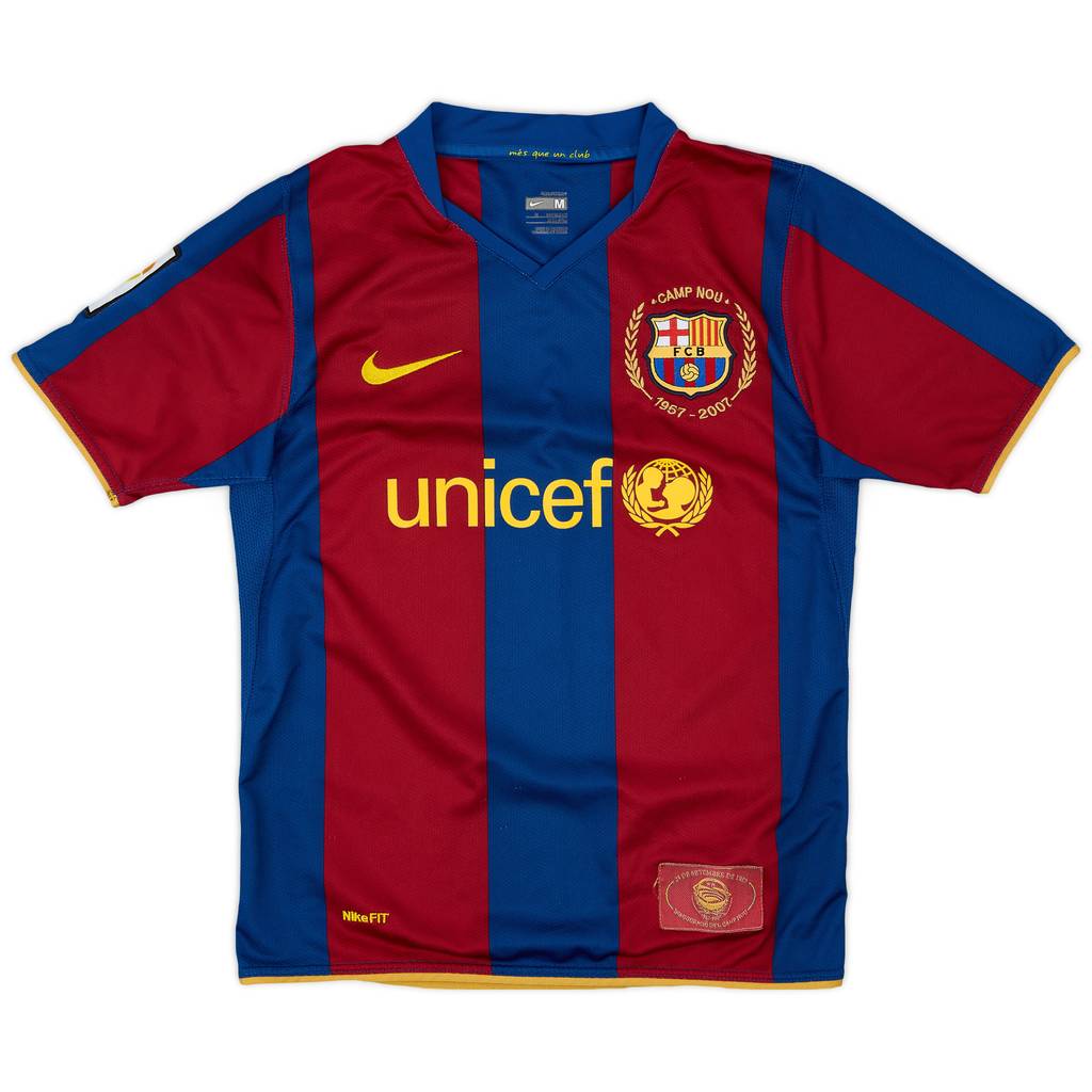 2007-08 Barcelona Home Shirt - 9/10 - (M.Boys)