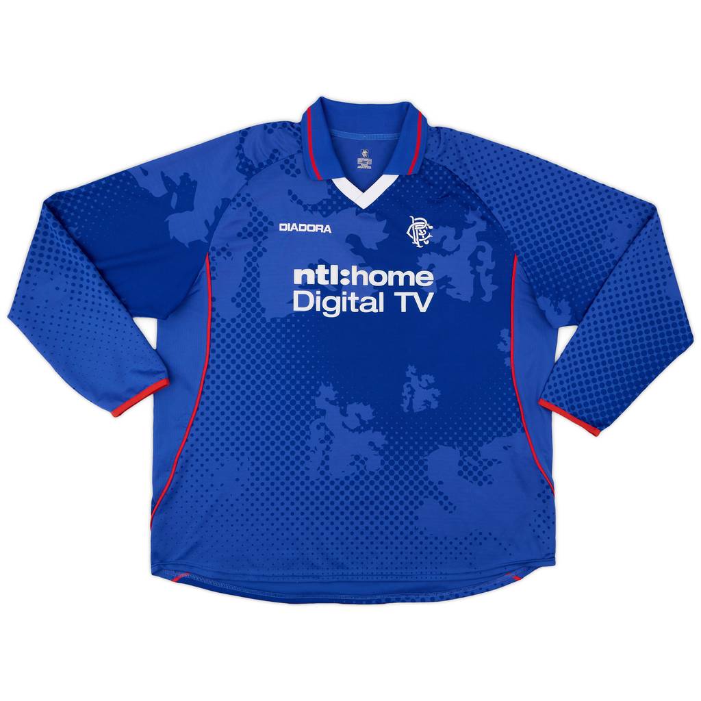 2002-03 Rangers Home L/S Shirt - 9/10 - (3XL)