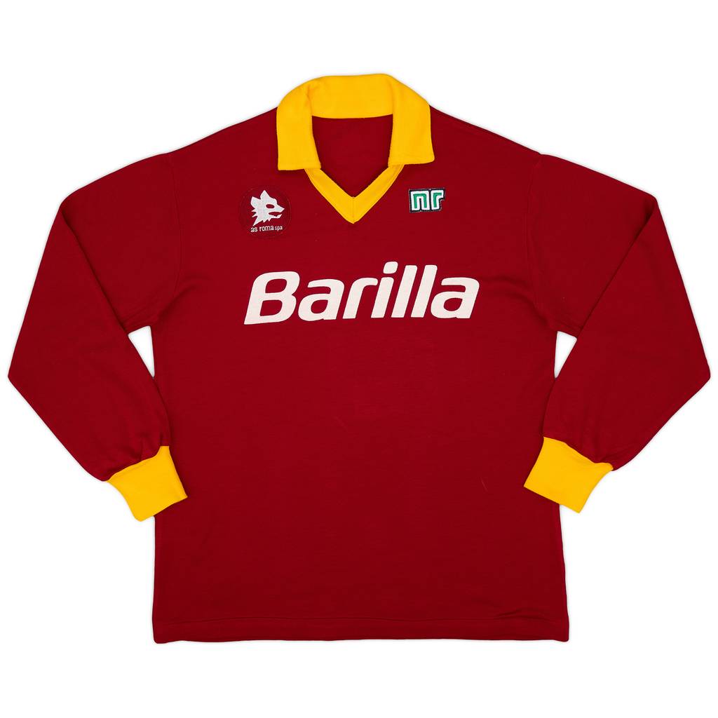 1987-90 Roma Home L/S Shirt - 7/10 - (L)