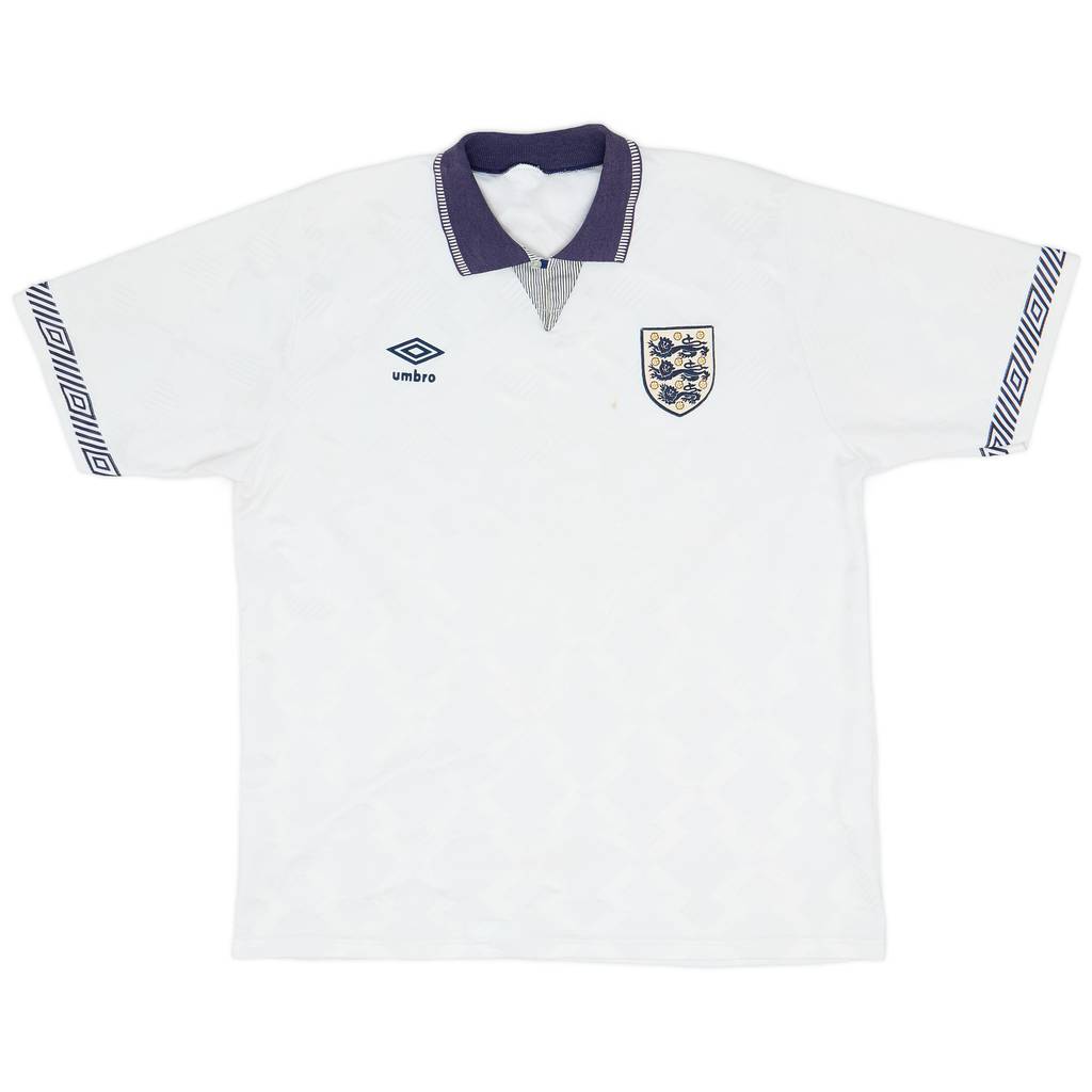 1990-92 England Home Shirt - 6/10 - (XL)