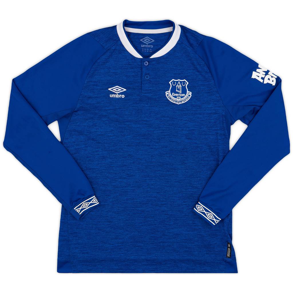 2018-19 Everton Home L/S Shirt - 9/10 - (XL.Boys)