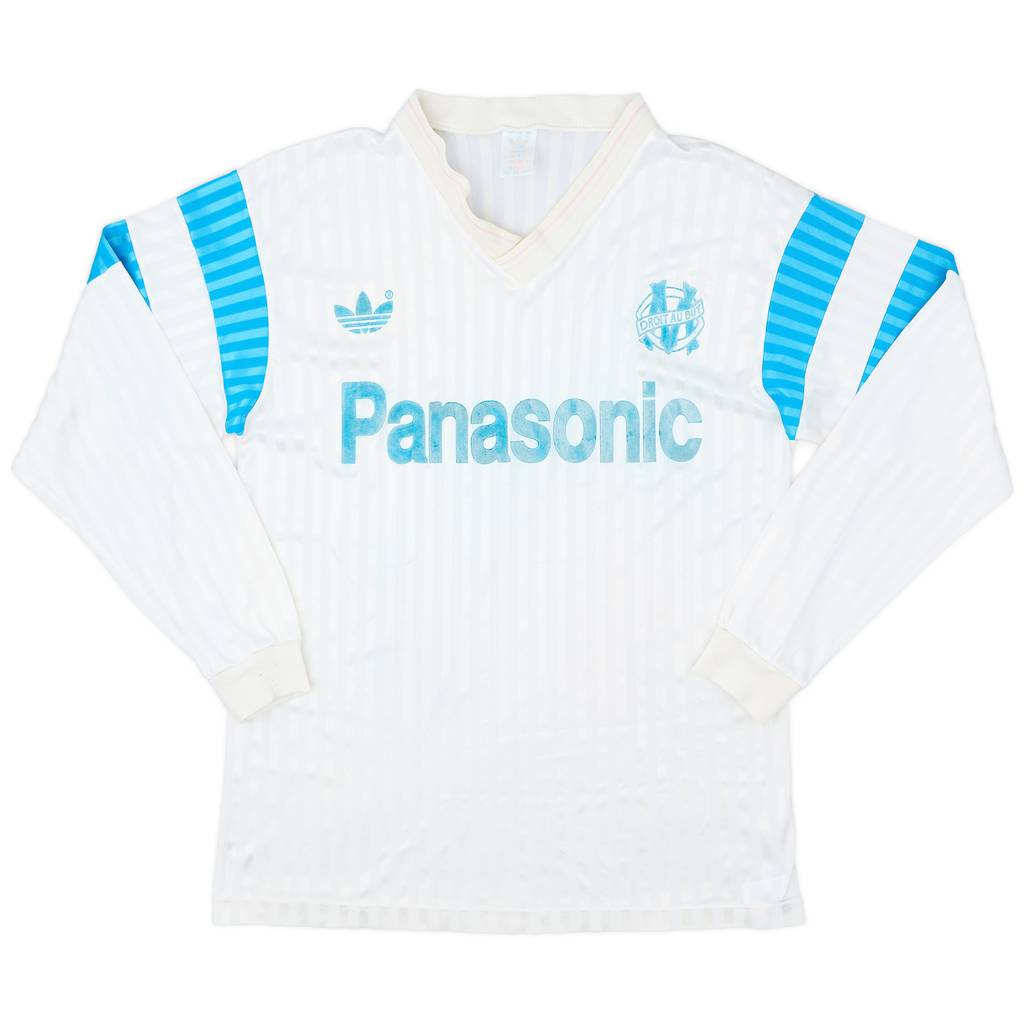 1990-91 Olympique Marseille Home L/S Shirt - 6/10 - (M)