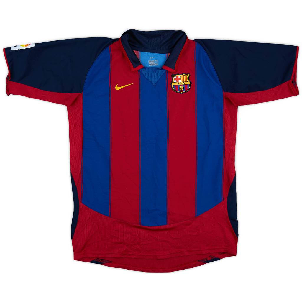 2003-04 Barcelona Home Shirt - 8/10 - (XL.Boys)