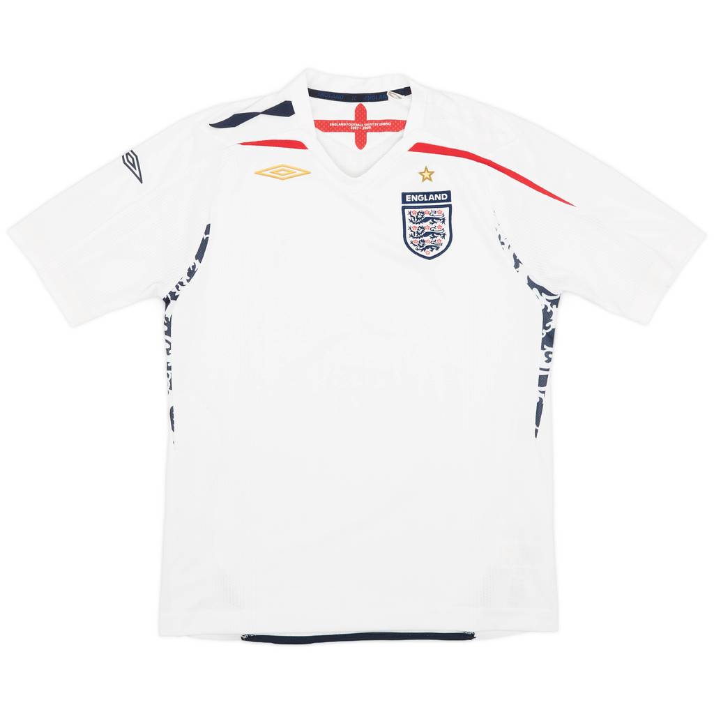 2007-09 England Home Shirt - 7/10 - (L.Boys)