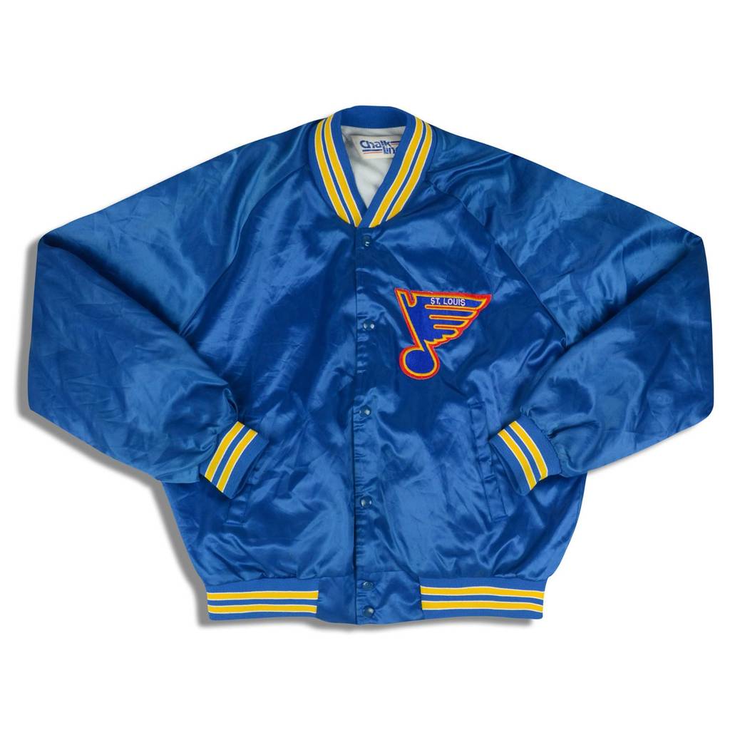 1990s St. Louis Blues Chalk Line Satin Varsity Jacket XL