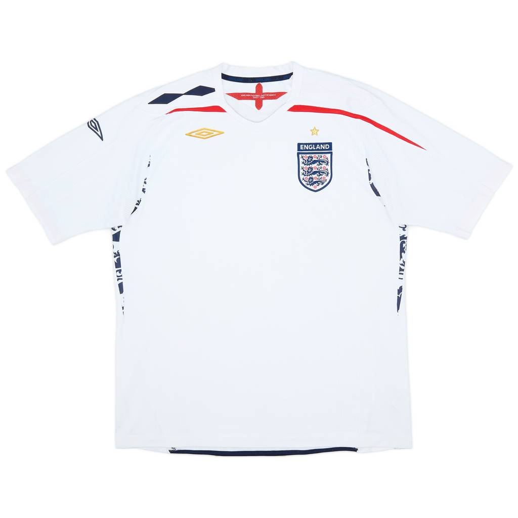 2007-09 England Home Shirt - 8/10 - (XL)