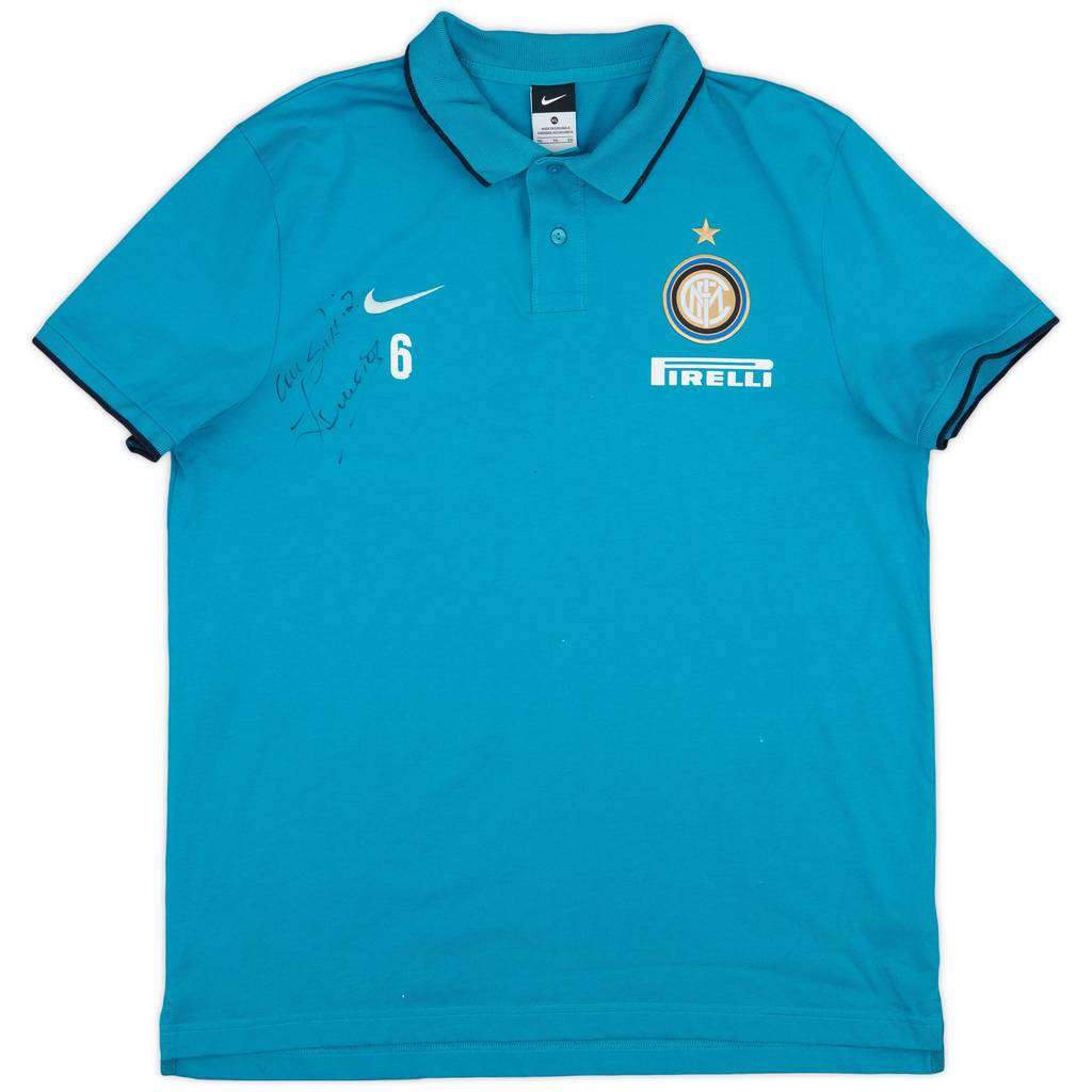 2009-10 Inter Milan Signed Nike Player Issue Polo Shirt #6 - 6/10 - (XL)