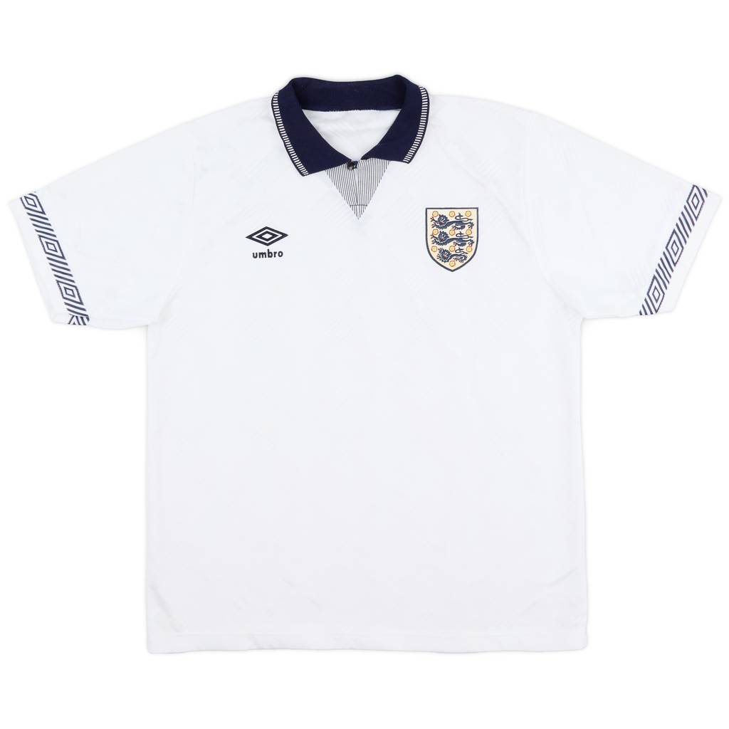 1990-92 England Home Shirt - 8/10 - (L)