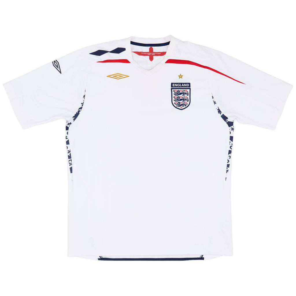 2007-09 England Home Shirt - 6/10 - (XL)