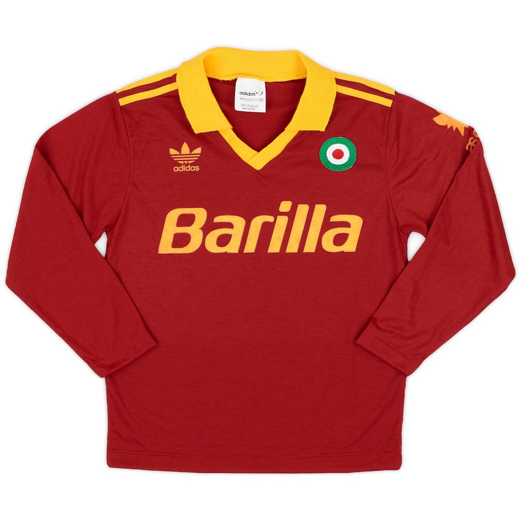 1991-92 Roma Home L/S Shirt - 9/10 - (XXS)
