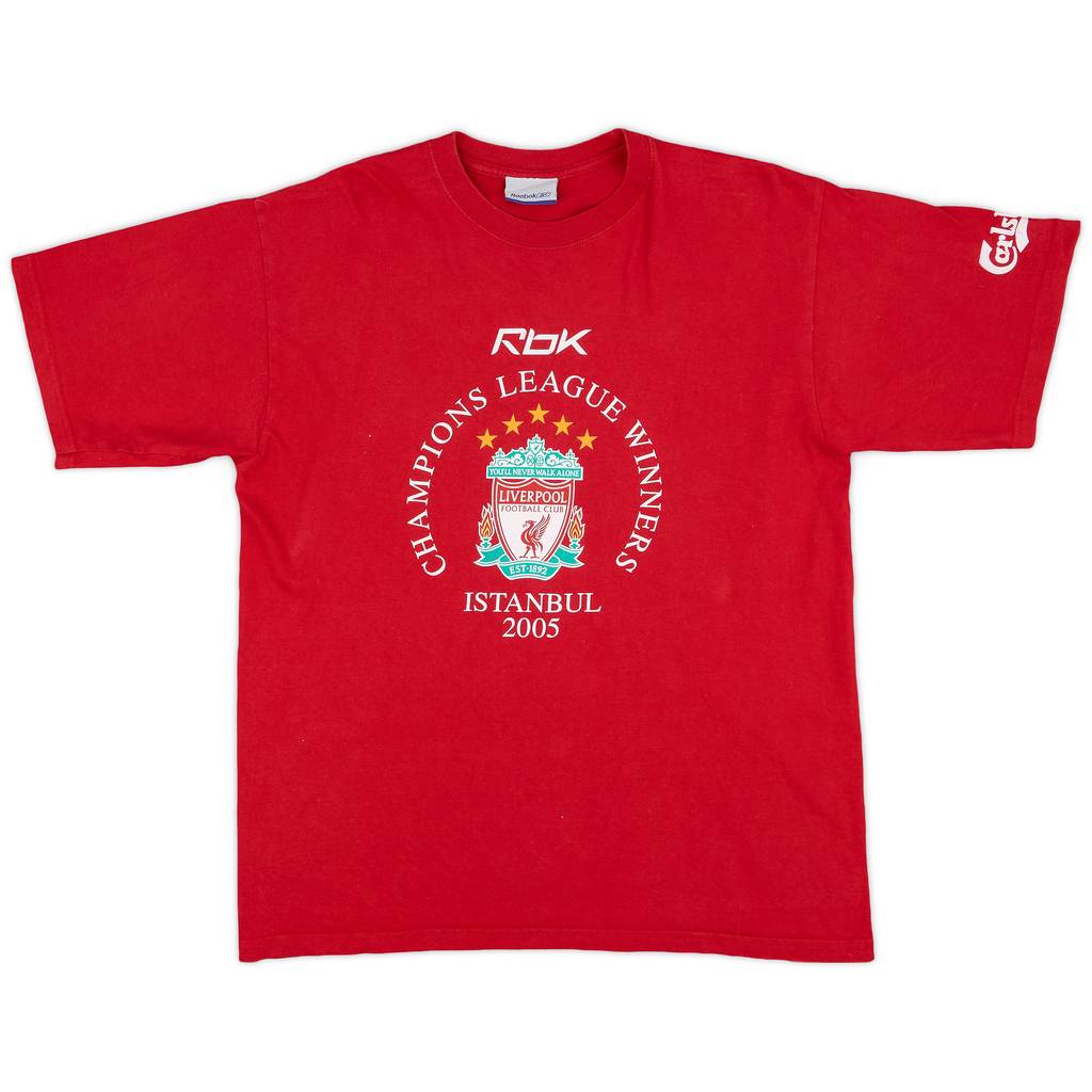 2005-06 Liverpool Reebok 2005 CL Winners Cotton Tee - 6/10 - (M)