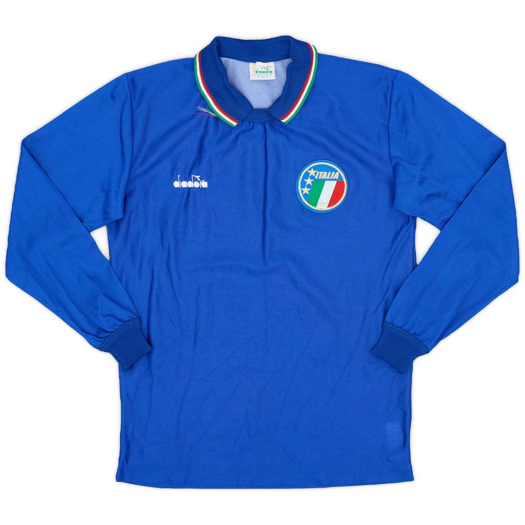 1986-90 Italy Home L/S Shirt - 9/10 - (L.Boys)