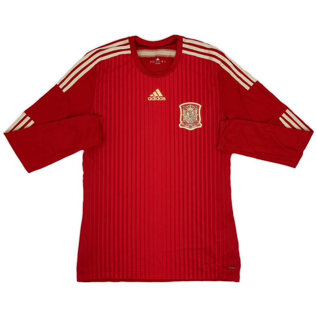 2013-15 Spain Player Issue Home L/S Shirt - 8/10 - (L)