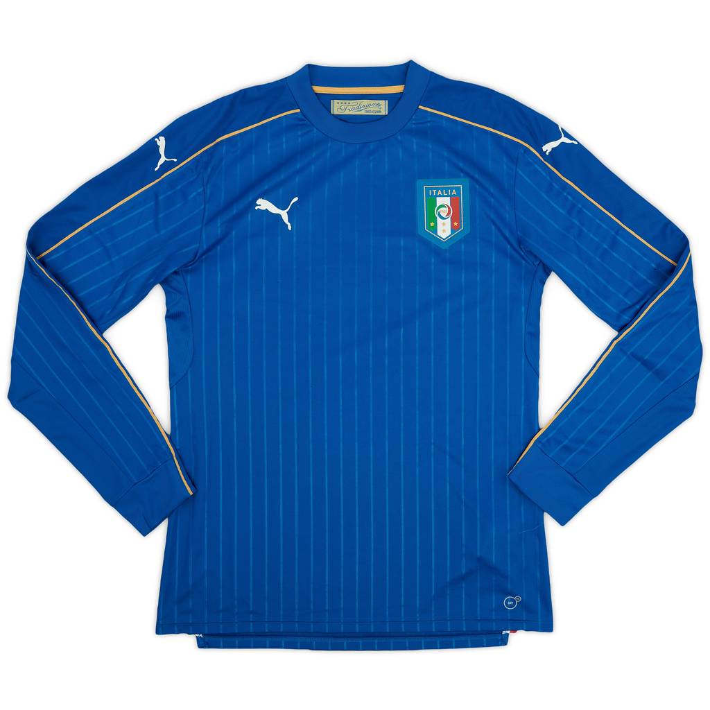 2016-17 Italy Authentic Home L/S Shirt - 8/10 - (L)