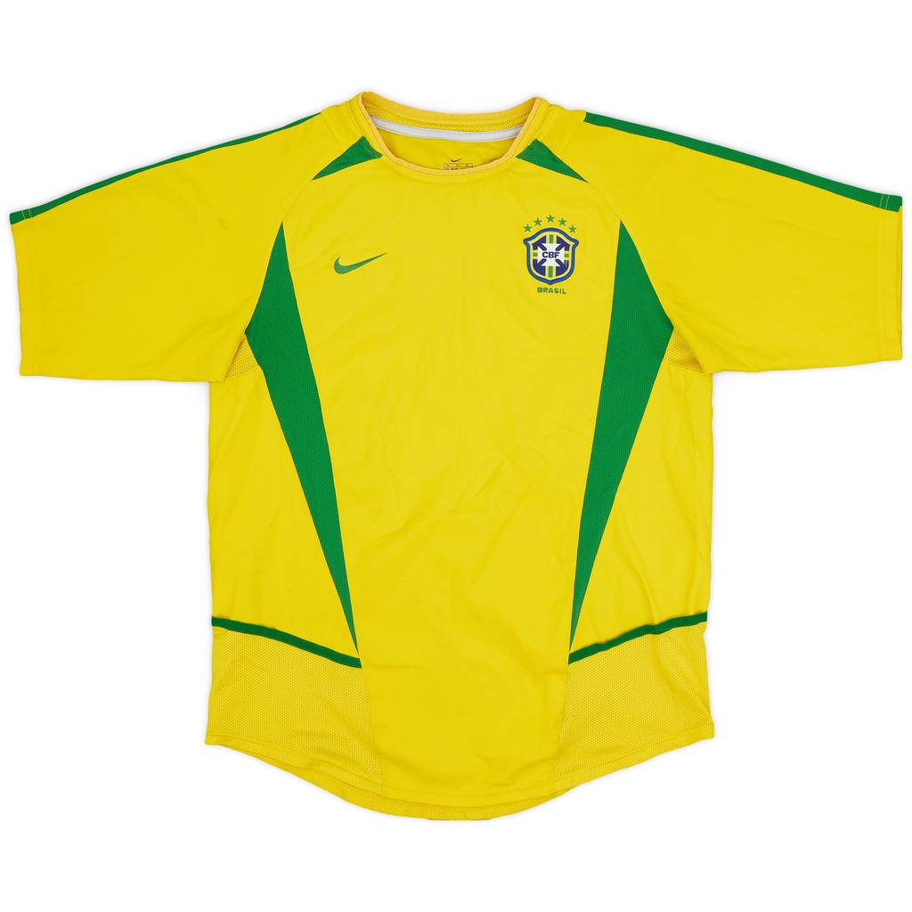 2002-04 Brazil Home Shirt - 7/10 - (XL.Boys)