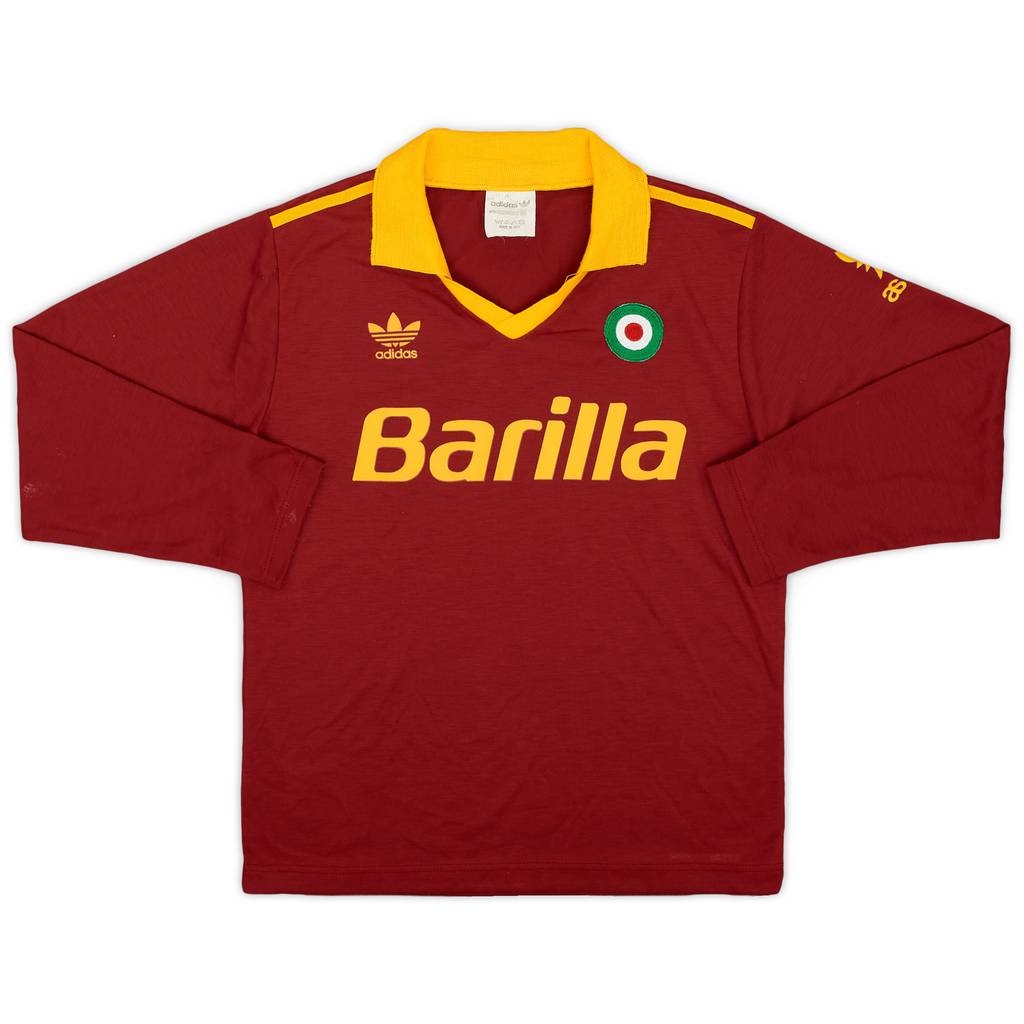 1991-92 Roma Home L/S Shirt - 7/10 - (XS)