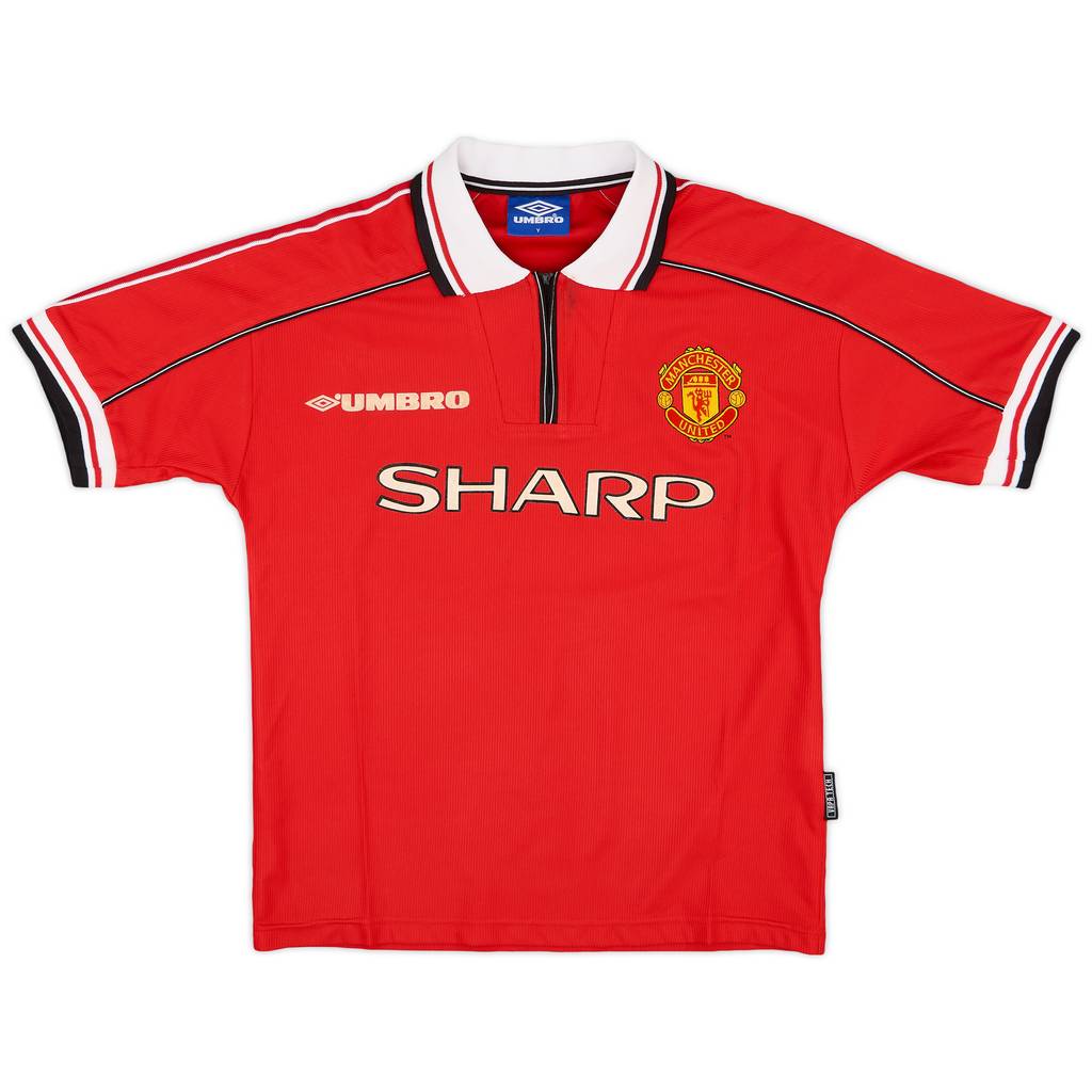 1998-00 Manchester United Home Shirt - 7/10 - (Y)