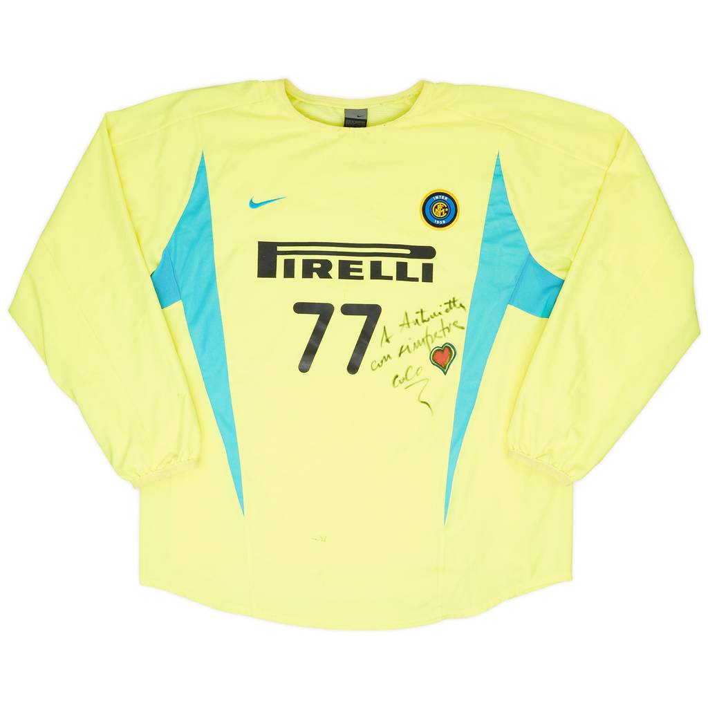 2002-03 Inter Milan Player Issue Signed Nike Training Shirt #77 (Coco)