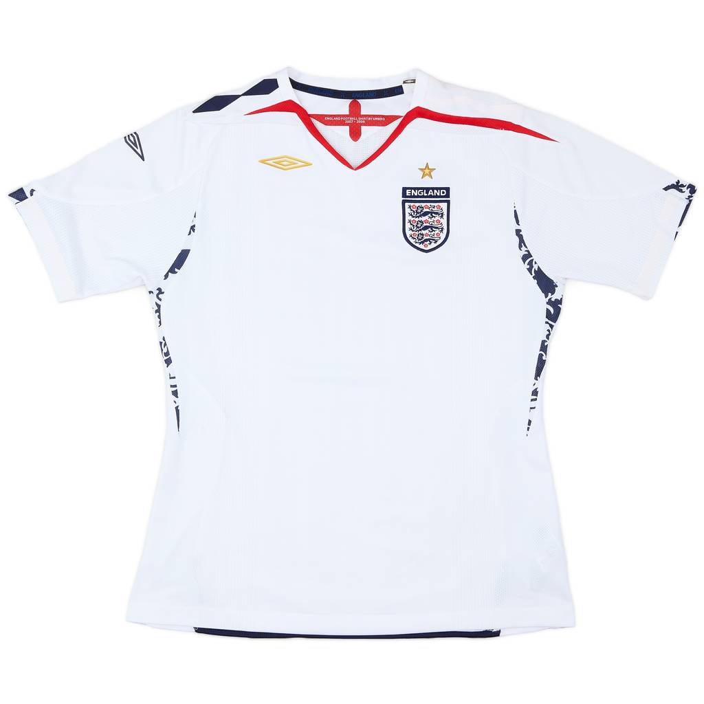 2007-09 England Home Shirt - 6/10 - (XL.Boys)