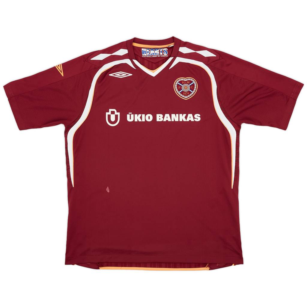 2007-08 Hearts Home Shirt - 7/10 - (XL)