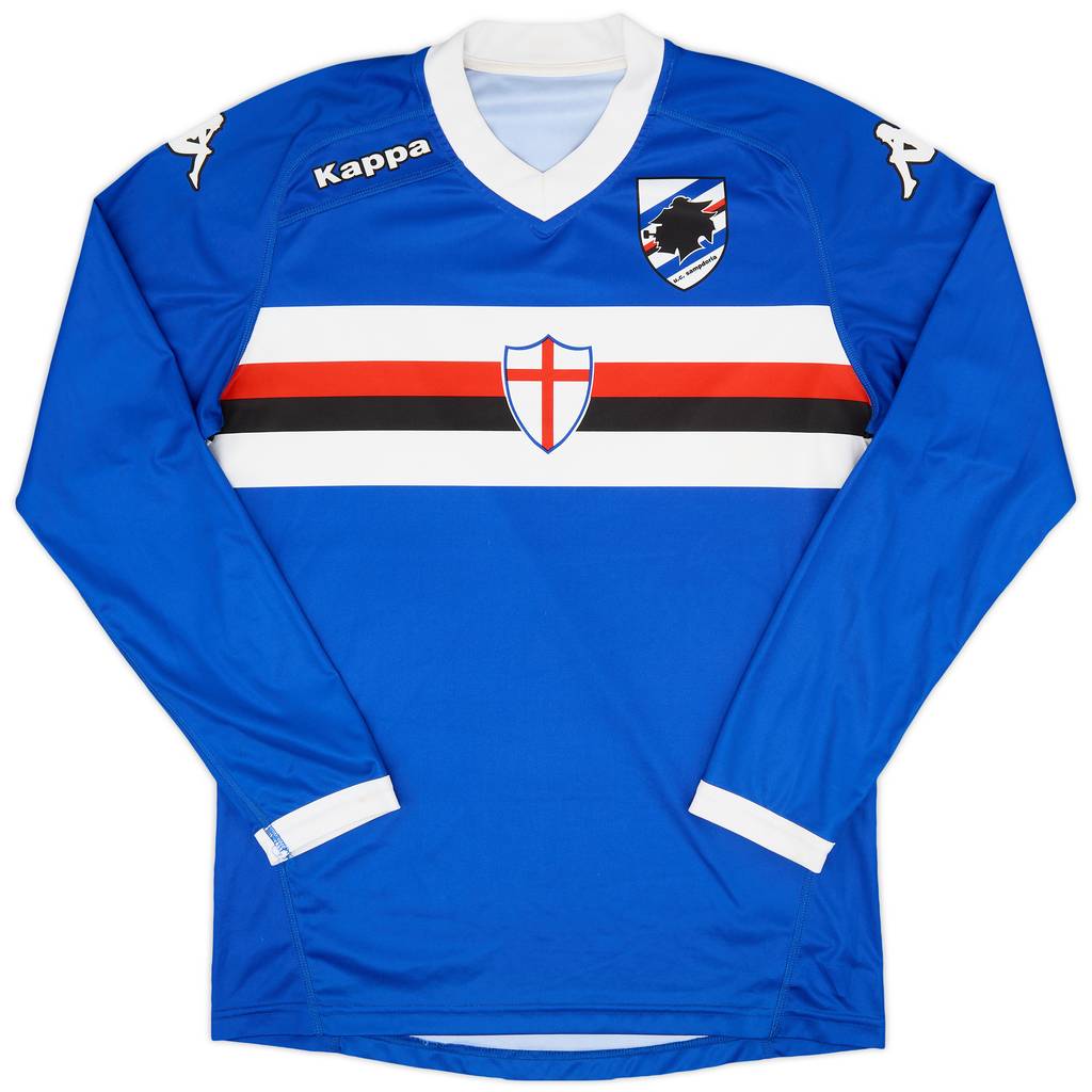 2010-11 Sampdoria Home L/S Shirt - 7/10 - (L)