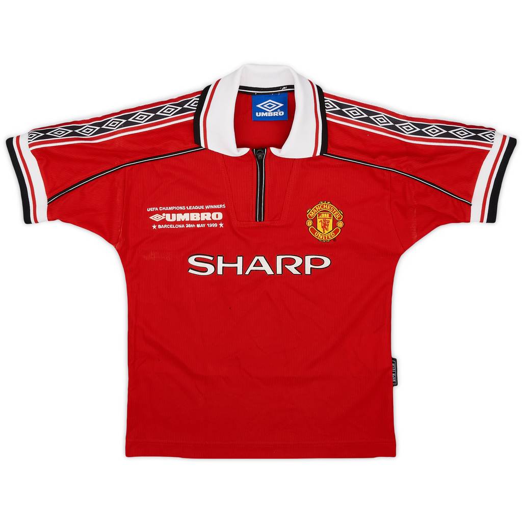 1998-00 Manchester United 'UEFA Champions League Winners' Home Shirt - 8/10 - (S.Boys)