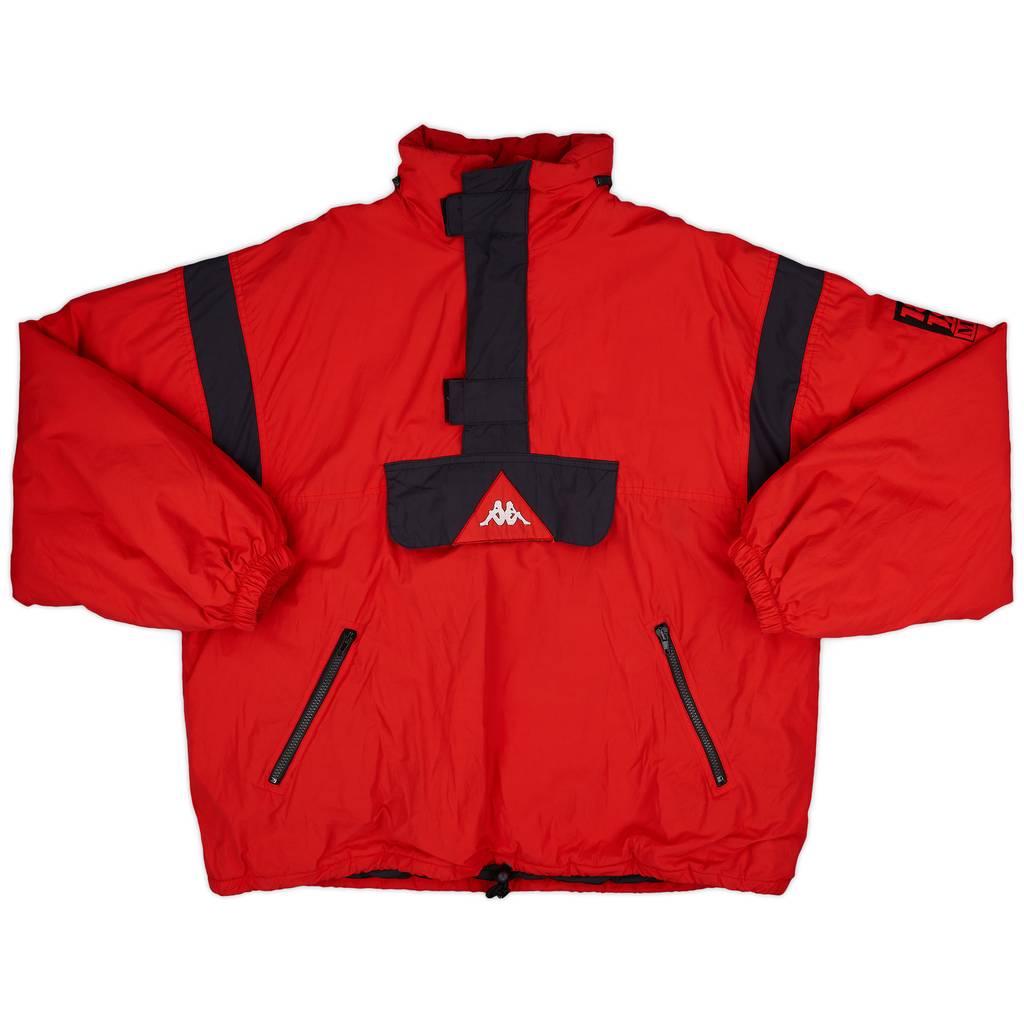 1988-90 AC Milan Kappa 1/2 Zip Padded Bench Coat - 9/10 - (XL)