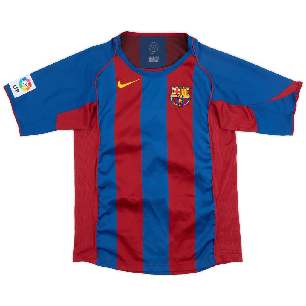 2004-05 Barcelona Home Shirt - 8/10 - (XL.Boys)