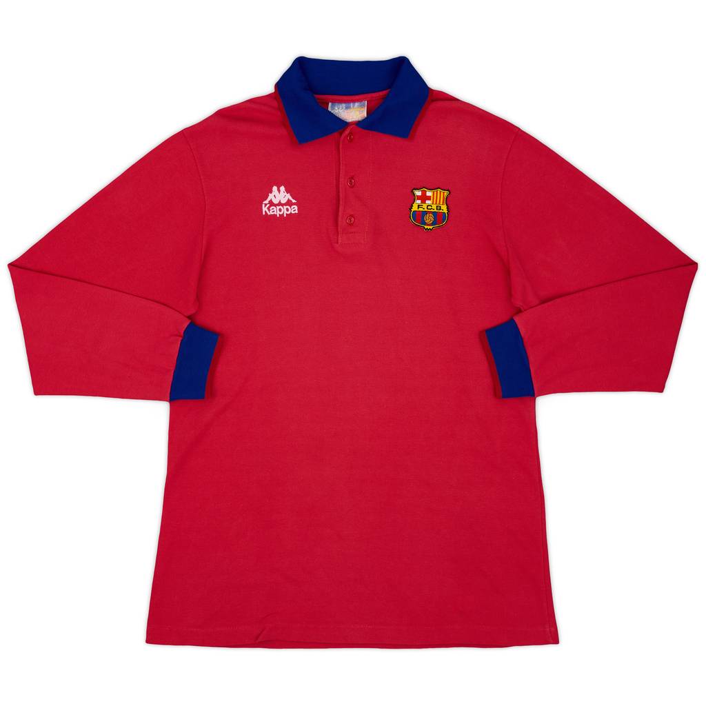 1993-94 Barcelona Kappa Polo L/S Shirt - 9/10 - (XL)