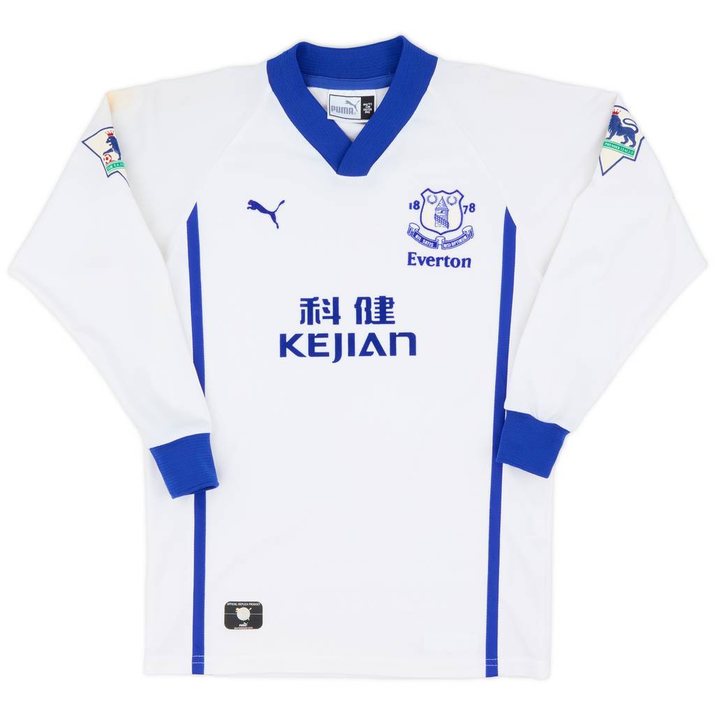 2002-03 Everton Away L/S Shirt - 8/10 - (XS.Boys)