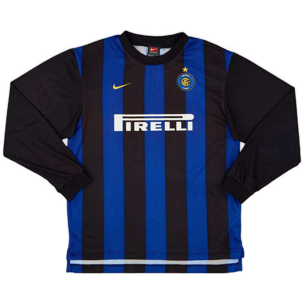2000-01 Inter Milan Basic Home L/S Shirt - 6/10 - (L.Boys)