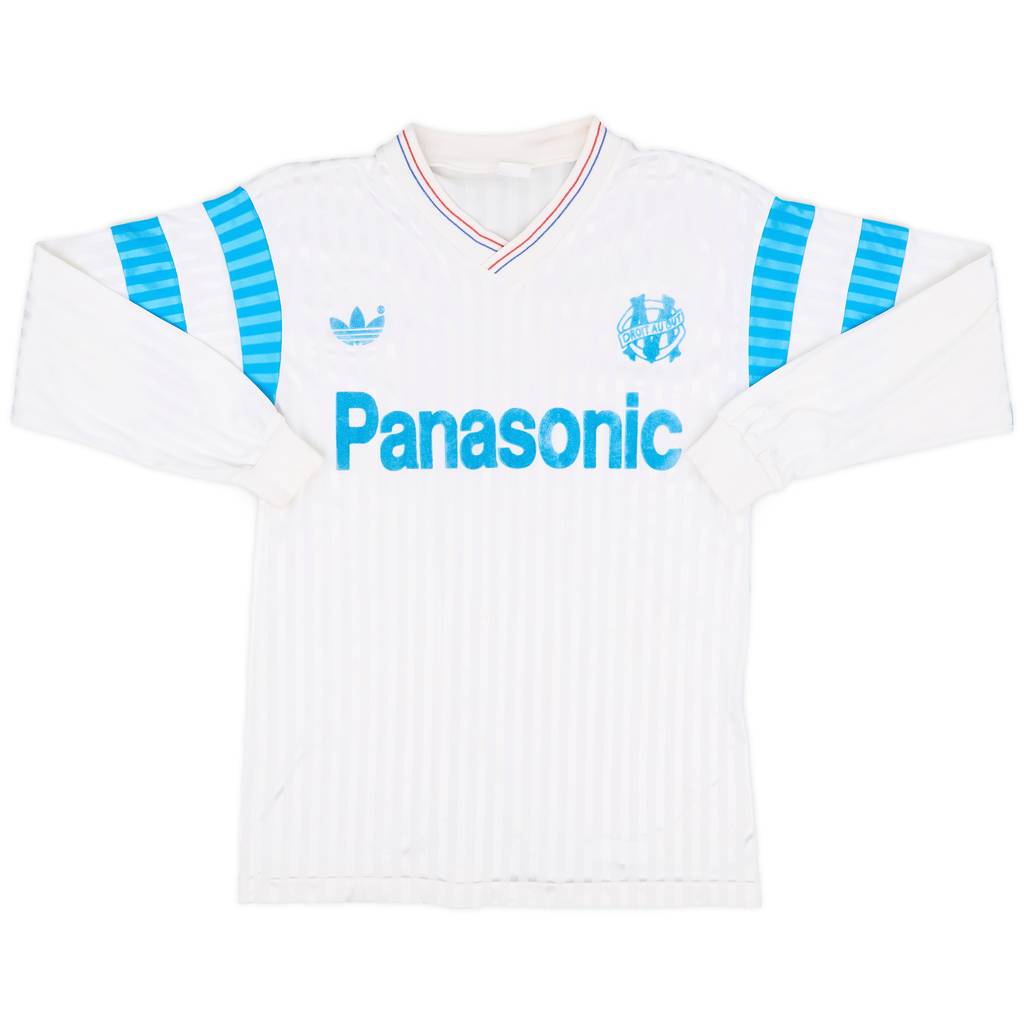 1990-91 Olympique Marseille Home L/S Shirt - 8/10 - (M)