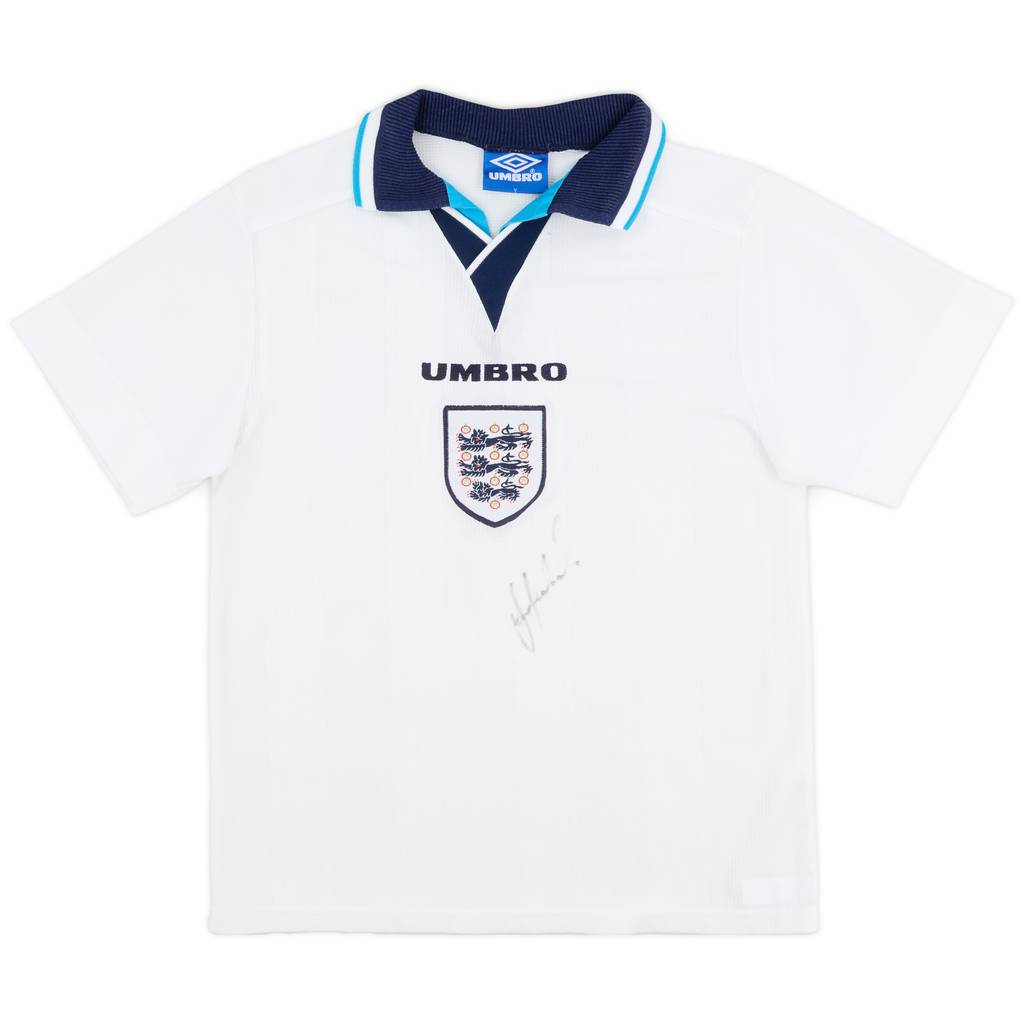 1995-97 England Signed Home Shirt - 7/10 - (Y)