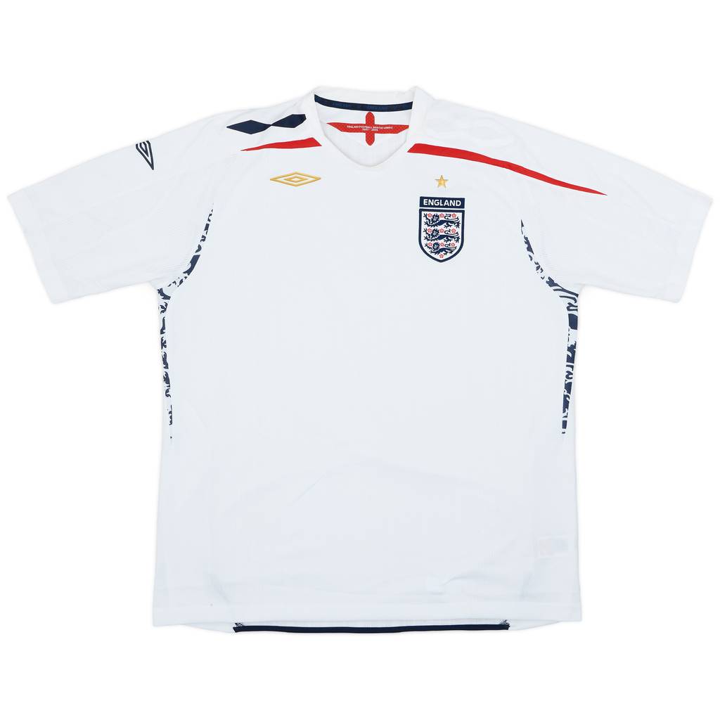 2007-09 England Home Shirt - 9/10 - (XXL)
