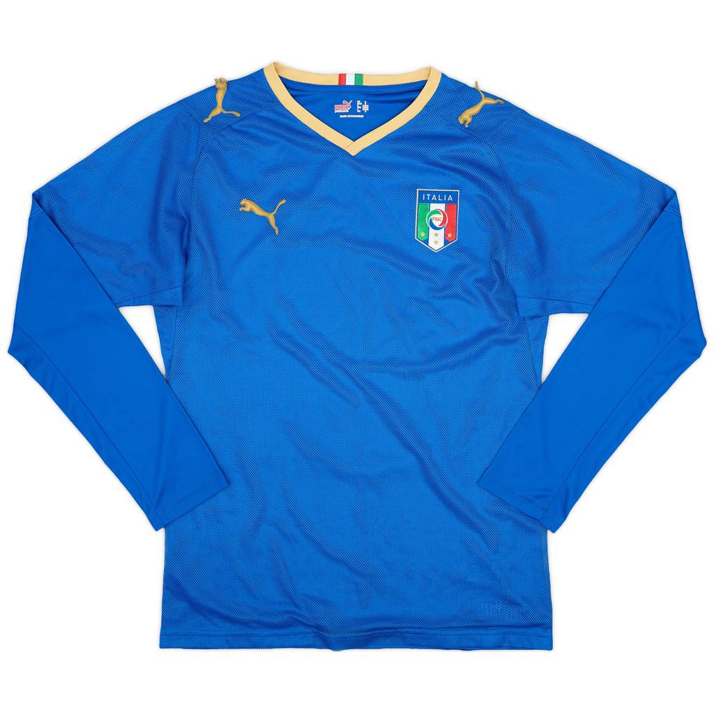 2007-08 Italy Home L/S Shirt - 4/10 - (S)